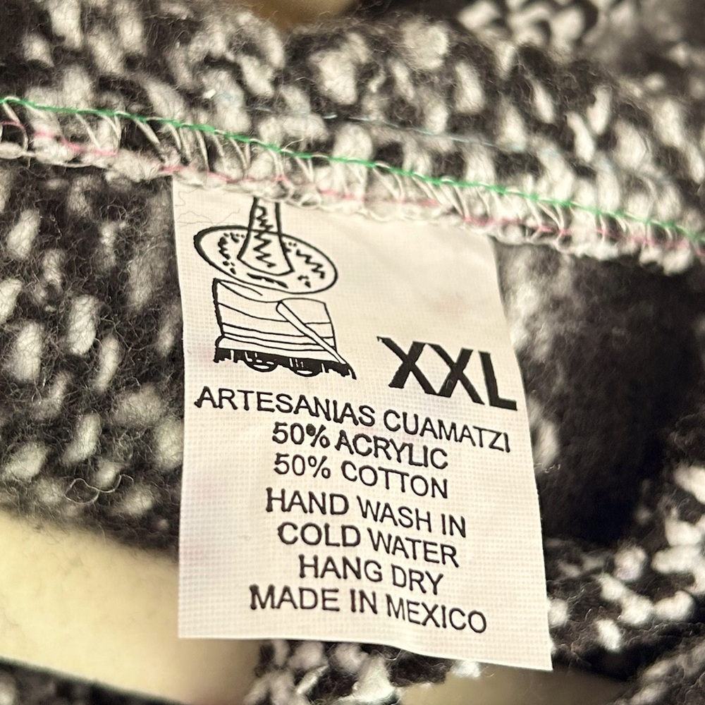 Handmade Black Mexican Poncho